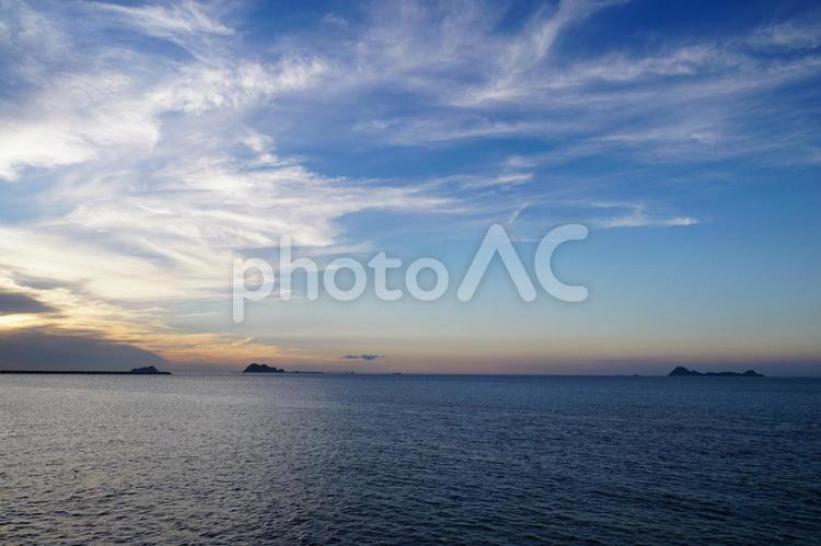 夕方の海の風景 夕方,海,海岸の写真素材