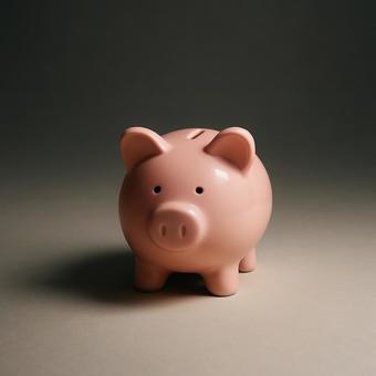 クラシックなピンク貯金箱 クラシックなピンク貯金箱の写真