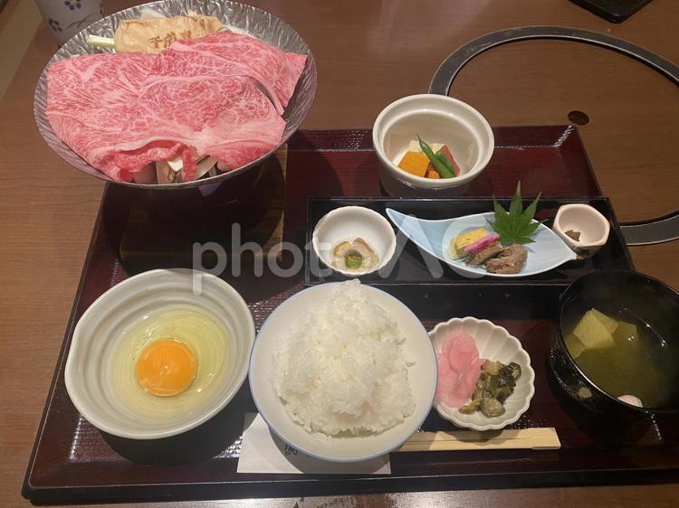 すき焼き定食 すき焼き,定食,和食の写真素材