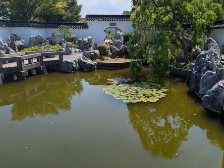 池のある庭園 池のある庭園の写真