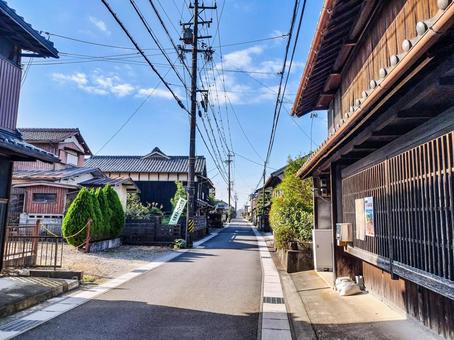 旧東海道「庄野宿」の町並 旧東海道,庄野宿,宿場町の写真素材