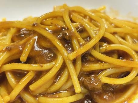 レトルトミートソースのパスタ パスタ,ミートソース,レトルトの写真素材