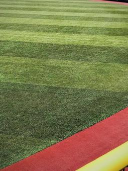 Photo, artificial grass, field field, soccer field, 