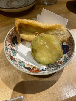Kisu and zucchini tempura, JPG Kisu and zucchini tempura, JPG