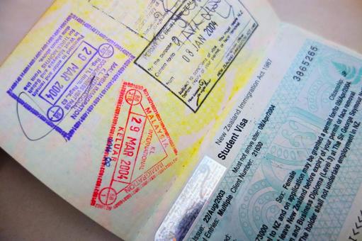 ニュージーランドビザ ビザ,ニュージーランド,査証の写真素材