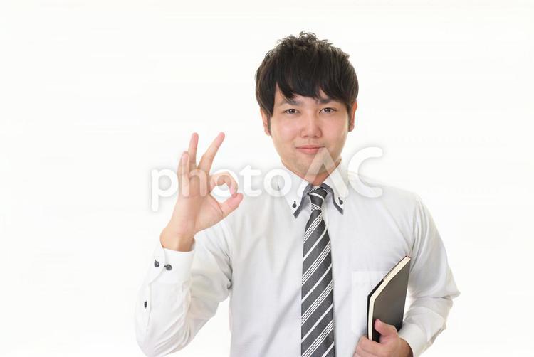 OKサインの男性 ビジネス,ビジネスマン,男性の写真素材