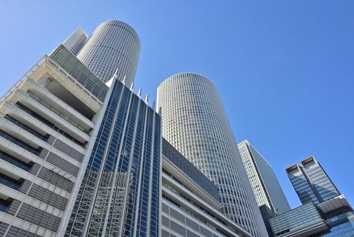 名古屋駅4 名古屋駅,駅,青空の写真素材