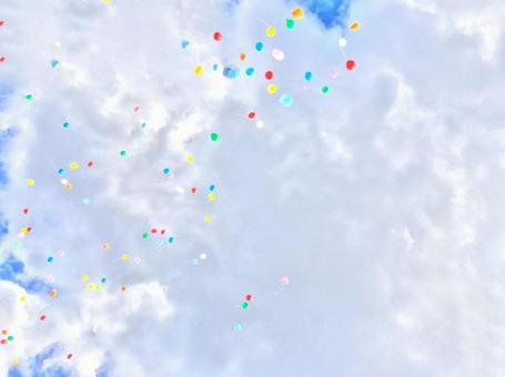 空と風船 背景,きれい,イメージの写真素材