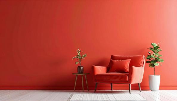 モダンでカラフルなリビングルームの写真