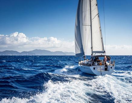 大海原をセーリング 大海原をセーリングの写真