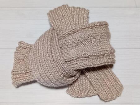 マフラー 毛糸,アクリル,棒針編みの写真素材