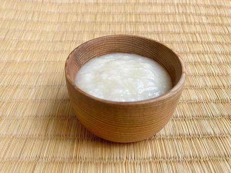 甘酒/木の器/畳背景(その② 甘酒,糀甘酒,飲み物の写真素材