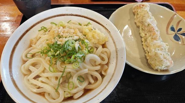 ぶっかけうどん うどん,昼ご飯,おいしいの写真素材