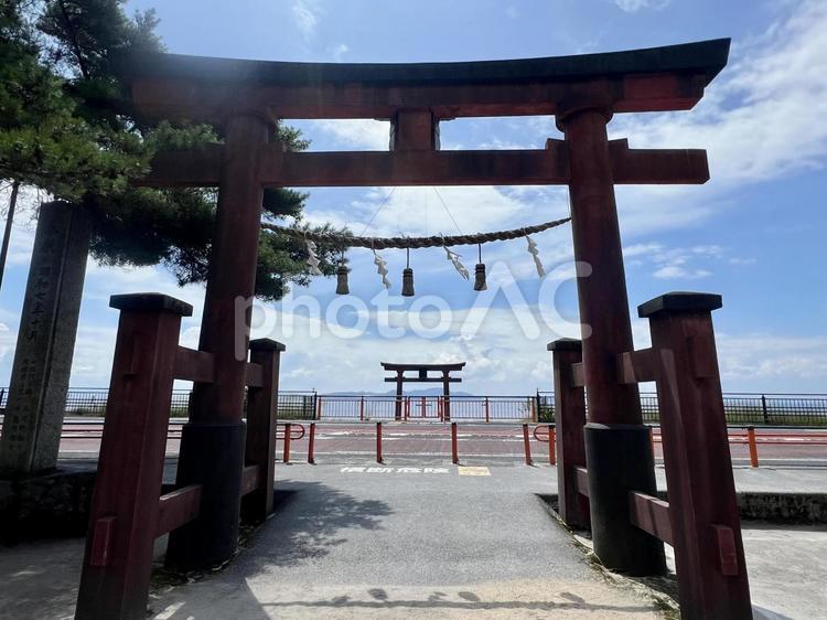 近江の風景（白髭神社の鳥居） 琵琶湖,湖上,湖面の写真素材