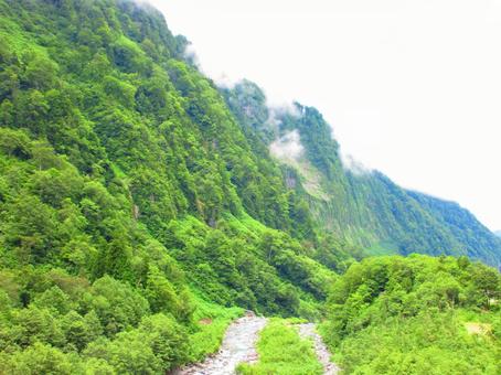 富山県-悪城の壁と称名川 富山県-悪城の壁と称名川の写真