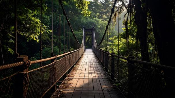 山の中の吊り橋3の写真