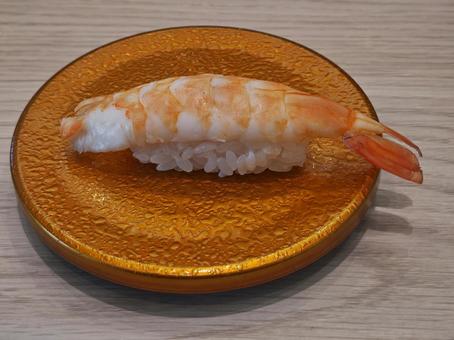 お寿司「蒸しエビ」 お寿司「蒸しエビ」の写真