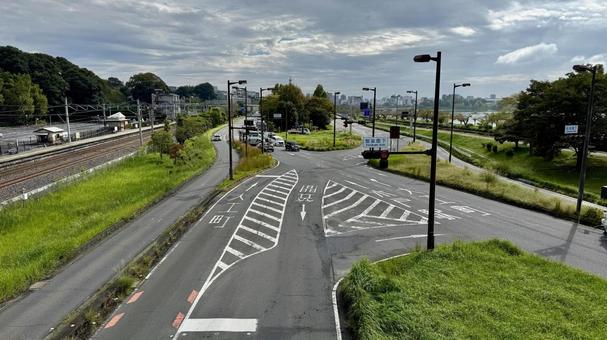 交差点 交差点 交差点,複雑,線路の写真素材
