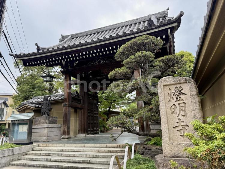 平井聖天　燈明寺　門 平井聖天,お参り,寺社の写真素材