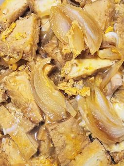 Photo, deep-fried tofu, egyptians, onion, 