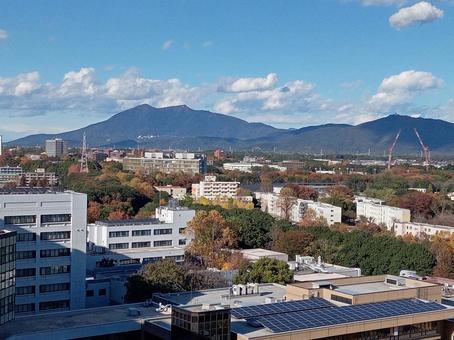 つくばからの筑波山2 山,筑波山,つくばの写真素材