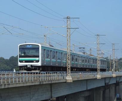 Ｅ501系Ｋ７５３編成　那珂川土手 e501系,常磐線,水戸線の写真素材