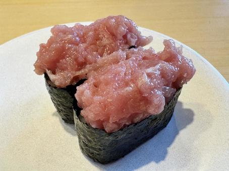 ねぎとろ軍艦のねぎ抜き ねぎとろ軍艦,寿司,マグロの写真素材