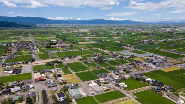 佐賀県杵島郡白石町の風景 空撮写真 佐賀県杵島郡白石町の風景 空撮写真の写真