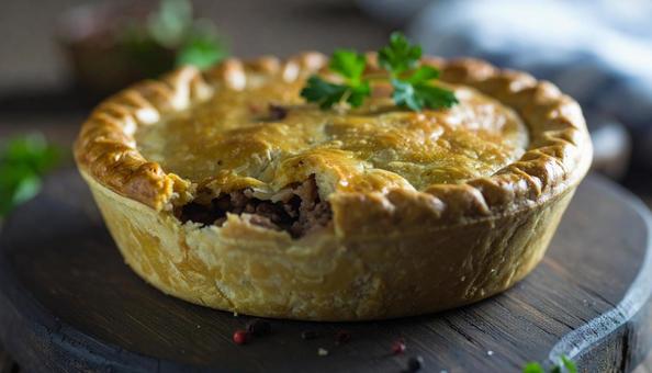 オーストラリアの定番料理　ミートパイの写真