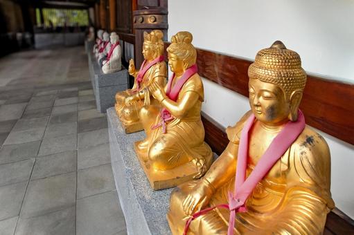 越前大仏 清大寺の金色の仏像群（福井） 仏像,仏教,寺院の写真素材