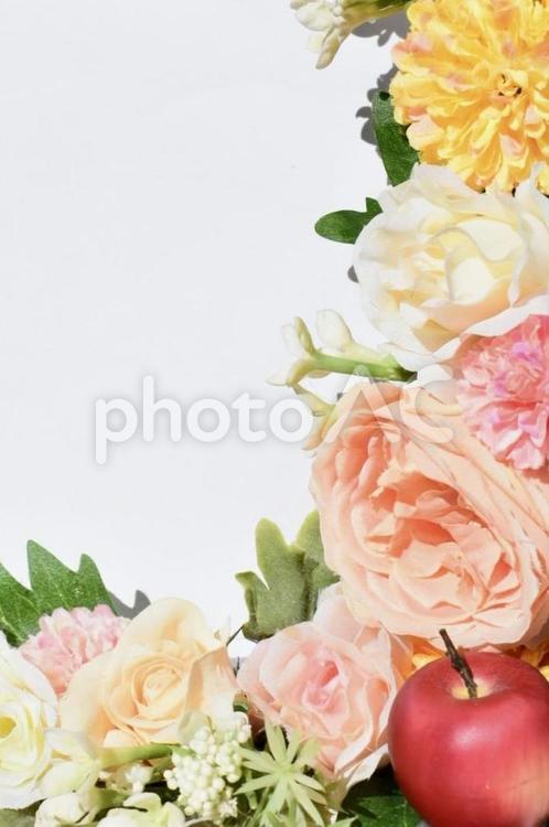 花とりんご　縦 花,花畑,春の写真素材
