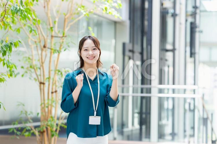 ガッツポーズのビジネスウーマン ガッツポーズ,ビジネスウーマン,女性の写真素材