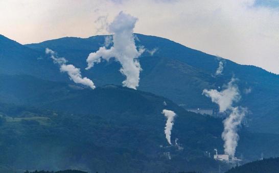 久住の温泉噴気 久住の温泉噴気 温泉,連山,自然の写真素材