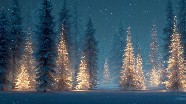 クリスマスツリーのイルミネーションの写真