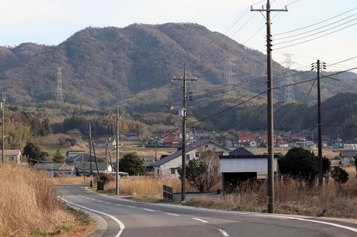 あちらの町とこちら あちらの町とこちら 町,町内,山の写真素材