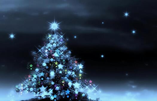 イメージ素材/夜のクリスマスツリー クリスマスツリー,クリスマス飾り,夜の写真素材