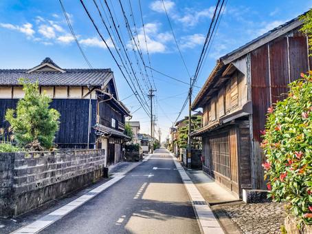 旧東海道「庄野宿」の町並 旧東海道,庄野宿,宿場町の写真素材