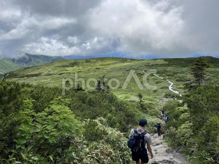 登山者 登山者,登山,朝焼けの写真素材