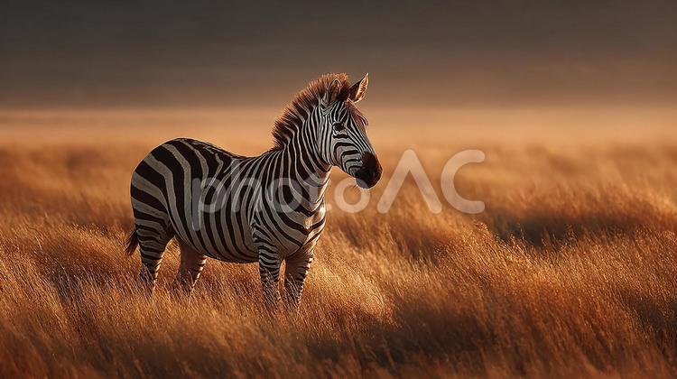 夕暮れのシマウマ シマウマ,動物,野生動物の写真素材