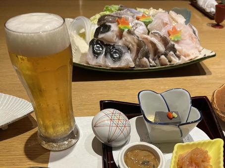 クエ鍋とビール クエ鍋とビール クエ,クエ鍋,具材の写真素材
