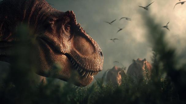 ジャングルに潜む捕食者：ティラノサウルスの写真