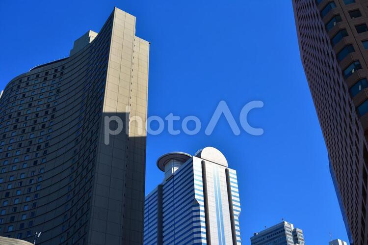 ビルと青空　都会と青空 イメージ,素材,大都会の写真素材