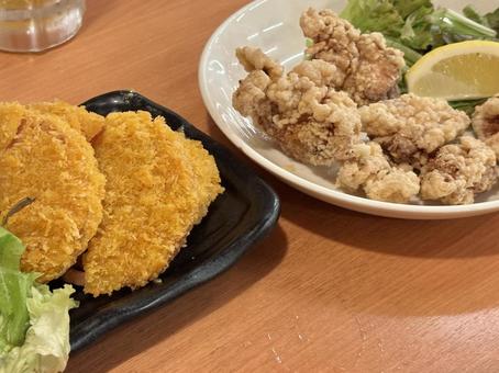揚げもの から揚げ,料理,揚げ物の写真素材