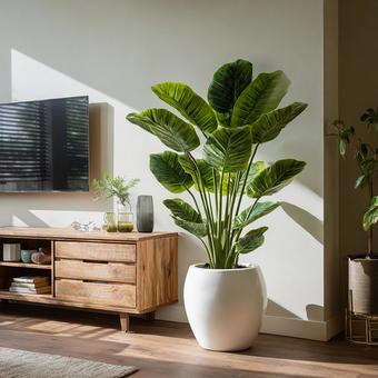 存在感のある観葉植物のある暮らし 存在感のある観葉植物のある暮らしの写真