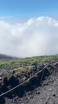 Photo, sea of ​​clouds, fuji mountain, climbing, 