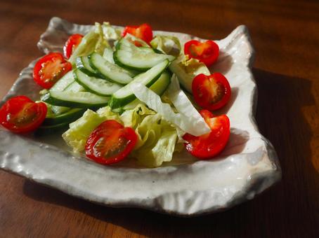 野菜サラダ きゅうり,ミニトマト,レタスの写真素材