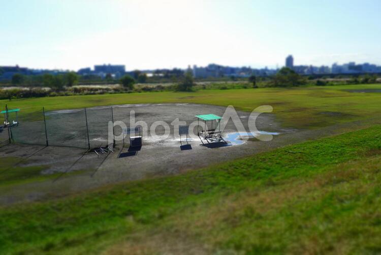 野球グラウンド・野球場（ミニチュア風写真） 野球場,野球グラウンド,少年野球の写真素材