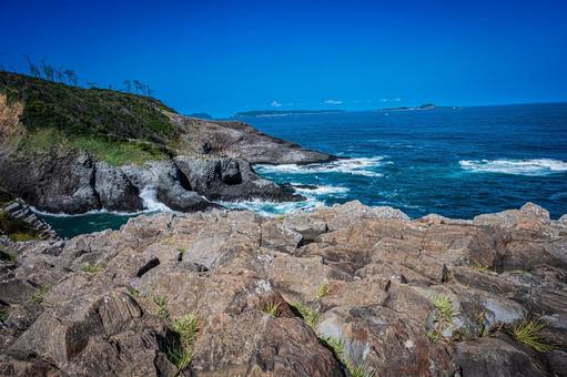 佐賀県　七ツ釜の風景 七ツ釜,佐賀,玄界灘の写真素材