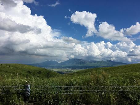 Photo, grassland, plateau, aso, 