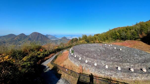 善通寺市の野田院古墳 積石塚古墳,古墳,前方後円墳の写真素材